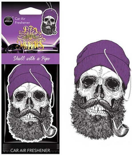 Aroma Car Αρωματική Καρτέλα Κρεμαστή Αυτοκινήτου Muertos Skull With a Pipe Coral