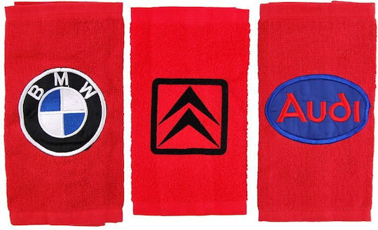 Autoline Car Dashboard Cover Rover Fabric with Emblem for Red Colour