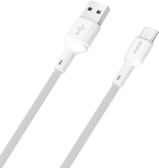 Dudao Редовна USB 2.0 Кабел USB-C мъжки - USB-A мъжки 100W Бял 1м