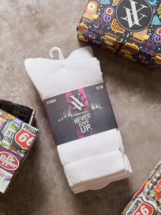 Vtex Socks Ανδρικές Κάλτσες Άσπρες 3Pack Vtex Socks Ανδρικές Κάλτσες Άσπρες 3Pack