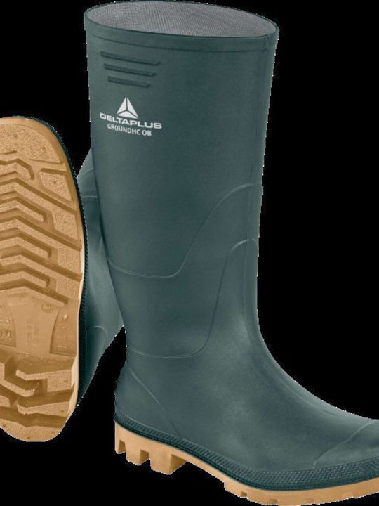 Delta Plus Groundhc Non-Slip Unisex Knee Safety Wellies Green Ob Fo Grohcobve