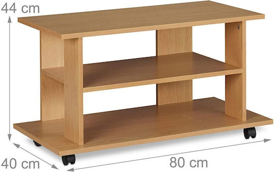 Stand TV cu Roți Stejar L80xA40xÎ45cm