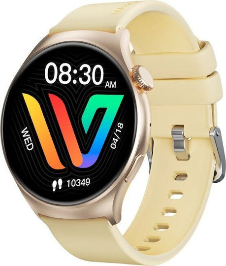 Weofly Curve 46mm Smartwatch with Heart Rate Monitor (Gold)