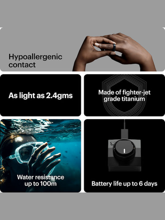 Ultrahuman Air Smart Ring 22.3mm Waterproof With Pulse Oximeter Matte Gray