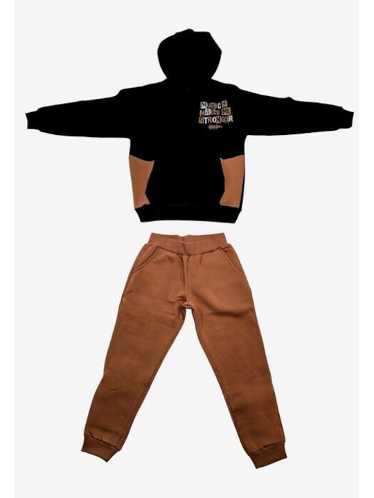 Kinder Sweatpants Set - Jogginganzug Black-camel 2Stück