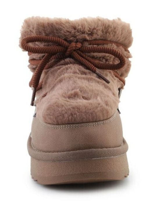 Nordic Trk Women's Ankle Boots with Fur Brown
