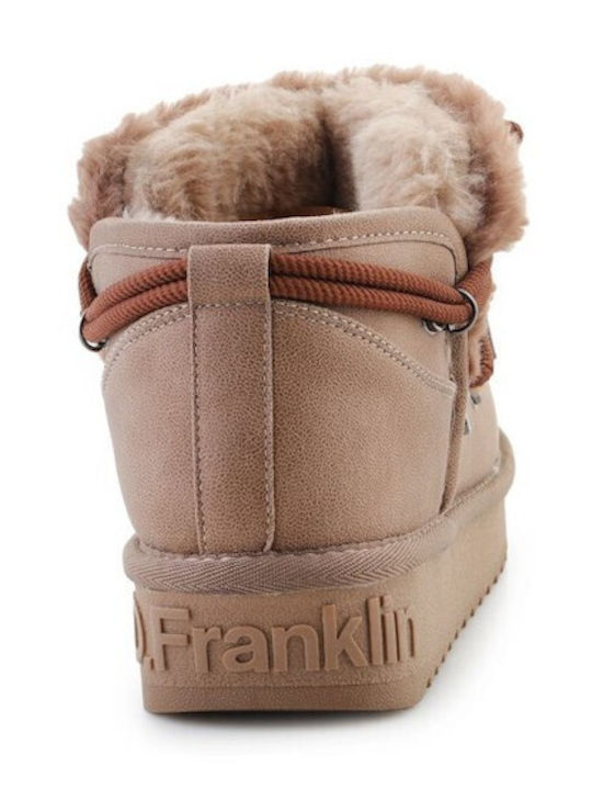 Nordic Trk Women's Ankle Boots with Fur Brown