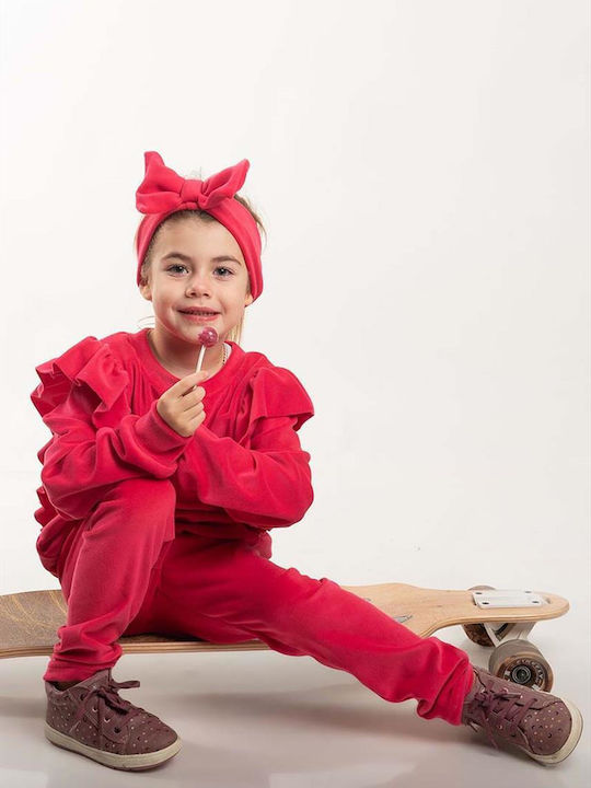 Kids Sweatpants Set Fuchsia 2pcs