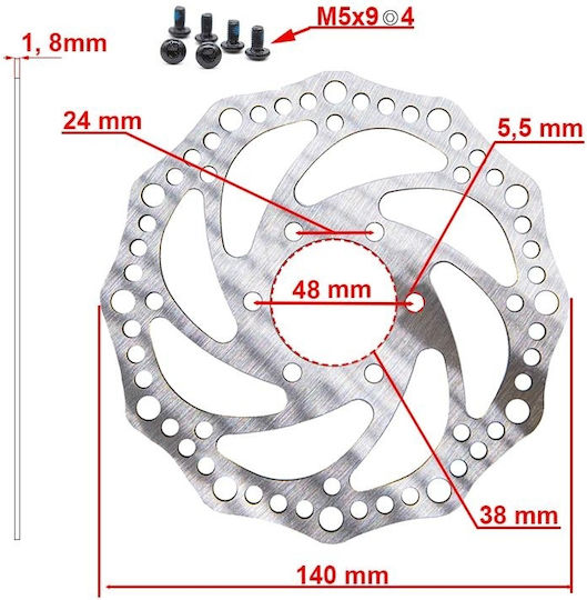 Brake Disc R6.2 140 Mm 6h Scooter Bicycles