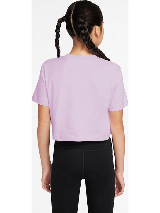 Kids' Crop Top Short Sleeve Lilac Sportswear Crop Futura