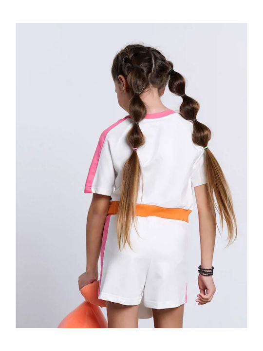 Kids' Crop Top Short Sleeve Ecru