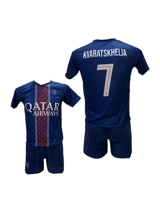 Παιδικό Σετ Ποδοσφαίρου Psg Kvaratskhelia Μπλε Κόκκινο Λευκό 270825-15