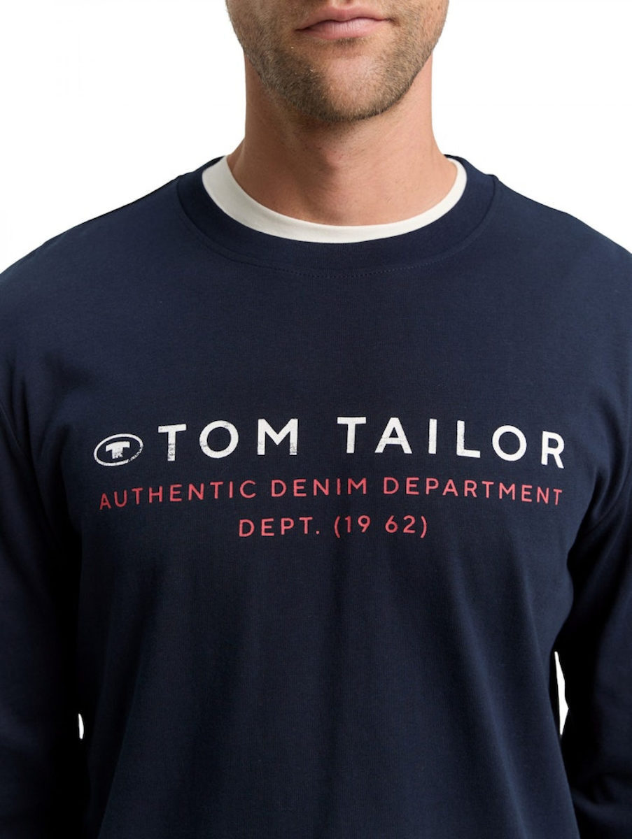 TOM TAILOR Denim T-Shirt Uomo Slim Fit – 1036964 – Cotone Morbido Con Piccolo Logo