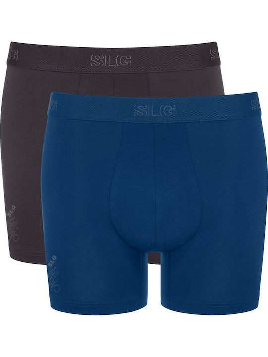 Short Мъжки боксерки Charcoal/blue 2Опаковка