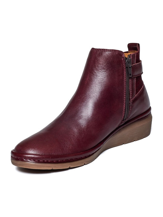 Stiefeletten Damen Burgundisch