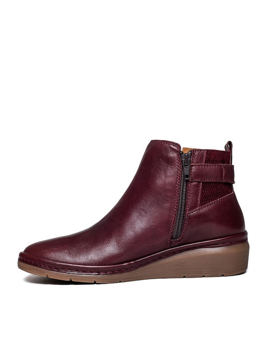 Stiefeletten Damen Burgundisch