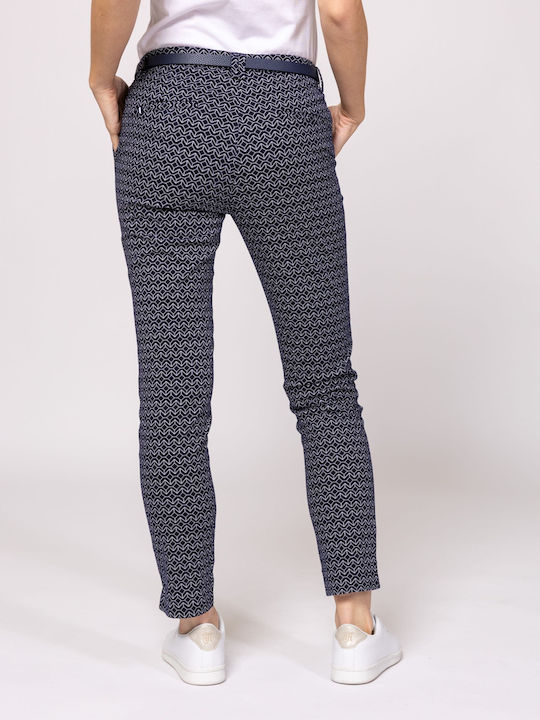 Women's Fabric Trousers Slim Fit Gray