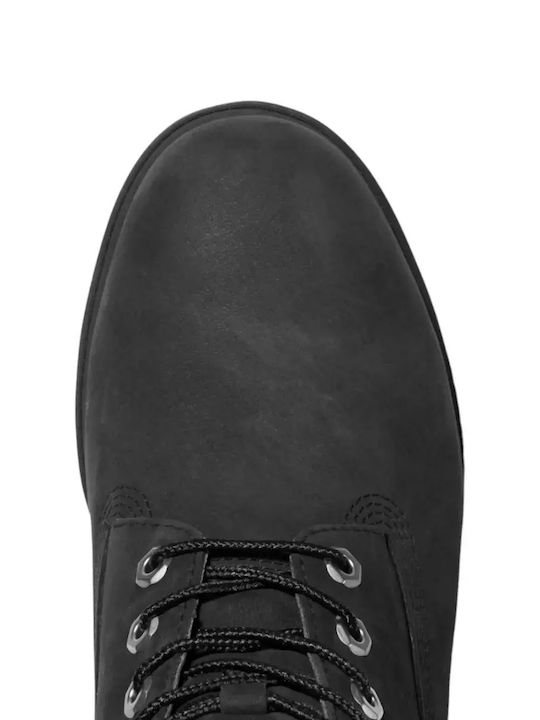 6-Inch Basic Leder Schwarz Stiefel Wasserdicht