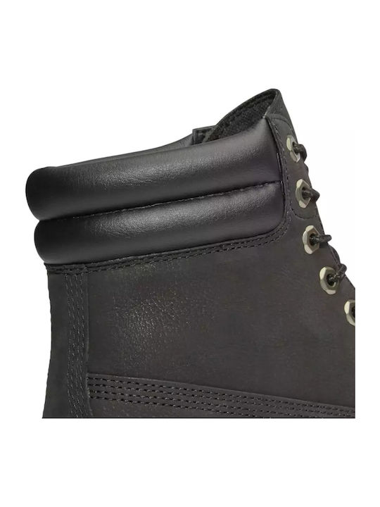 6-Inch Basic Leder Schwarz Stiefel Wasserdicht