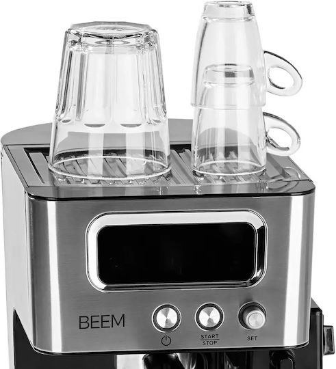 Beem Mașină de Espresso 1450W Presiune 15bar pentru Cappuccino Argintie