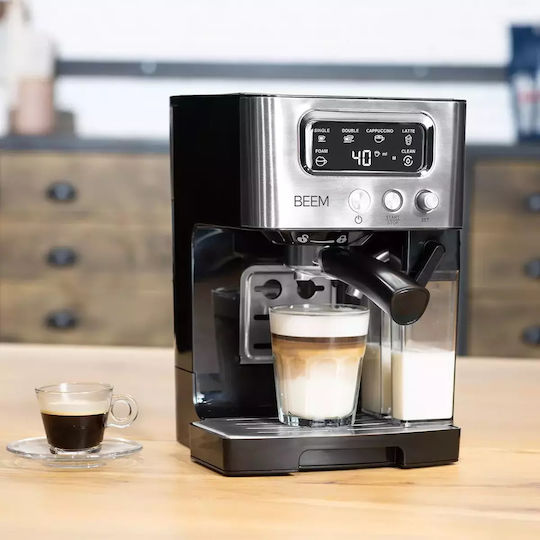 Beem Mașină de Espresso 1450W Presiune 15bar pentru Cappuccino Argintie