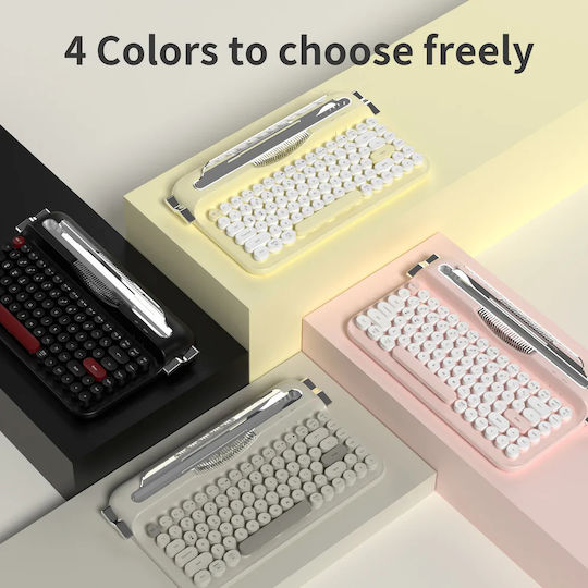 Ajazz AF84 Wireless Bluetooth Keyboard Only for Tablet English US White Gray