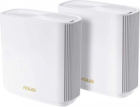 Asus ZenWiFi AX (XT8) White v1 WiFi Mesh Network Access Point Wi‑Fi 6 Tri Band (2.4 & 5 & 5GHz) σε Διπλό Kit