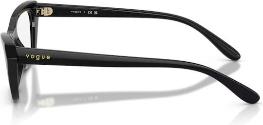 Vogue Plastic Eyeglass Frame Butterfly Black VO5670 W44