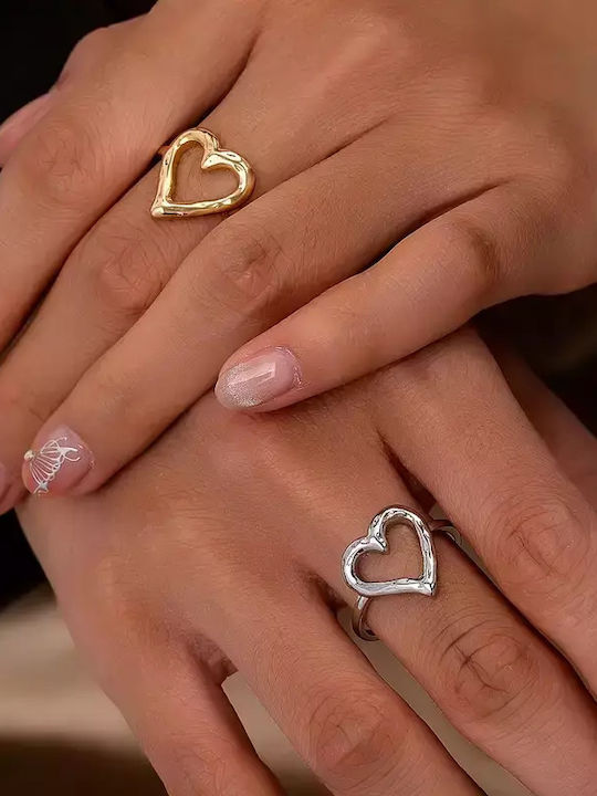 Women's Bracelet with design Heart made of Silver Gold Plated