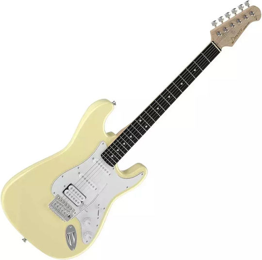 Donner Set Elektrische Gitarre Stratocaster Weiß mit Tasche