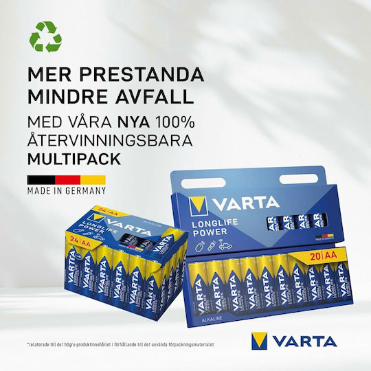 Varta Longlife Power Alkaline Batterien AA 1.5V 24Stück