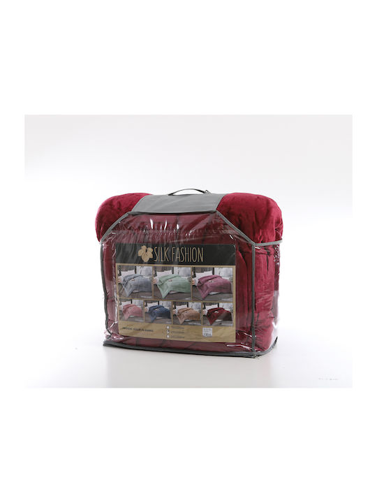 Silk Fashion Duvet Cover Queen 240x260cm Solid Burgundy 280 GSMGsm