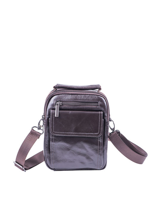 Piele Geantă pentru bărbați De umăr / tip crossbody Maro