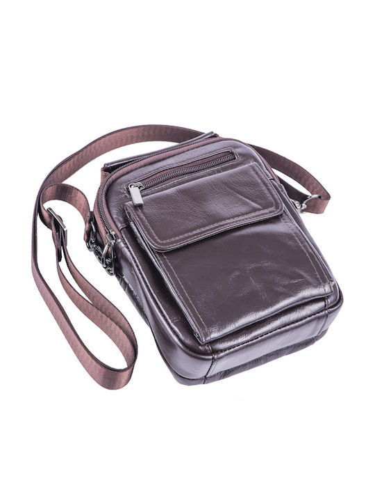 Piele Geantă pentru bărbați De umăr / tip crossbody Maro