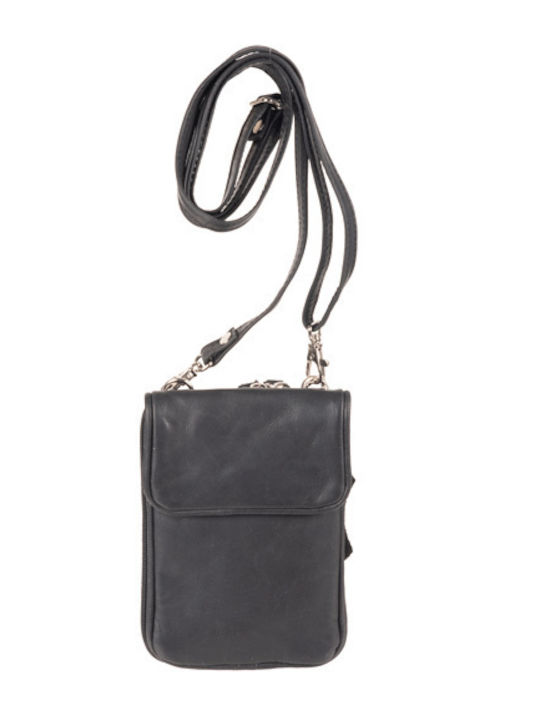 Leder Damentasche Schultertasche Schwarz
