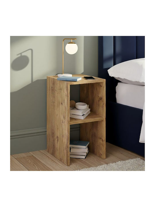 Bedside Table Tagore Wooden Brown 30x30x60cm