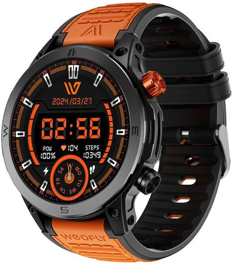 Weofly Conquer 47mm Smartwatch με Παλμογράφο (Πορτοκαλί)