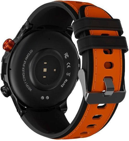 Weofly Conquer 47mm Smartwatch με Παλμογράφο (Πορτοκαλί)