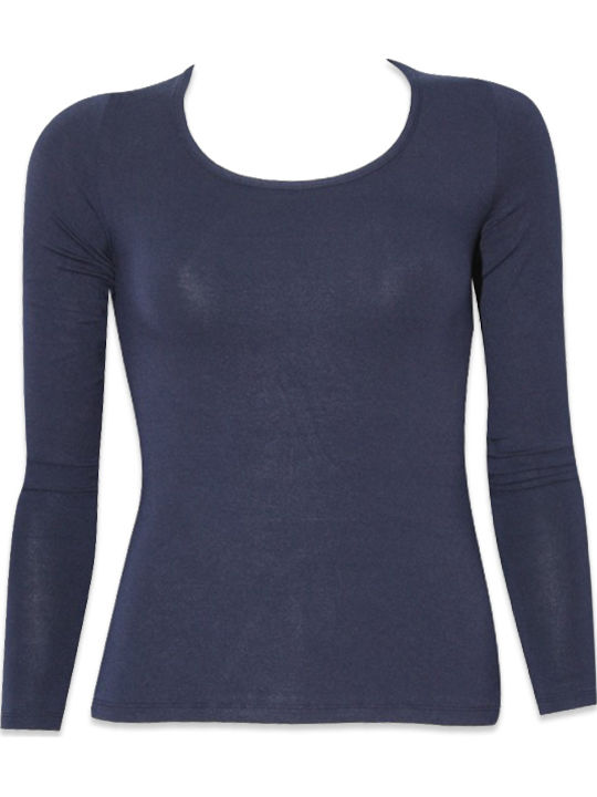 Fimelle Women's Long Sleeve T-Shirt Navy Blue