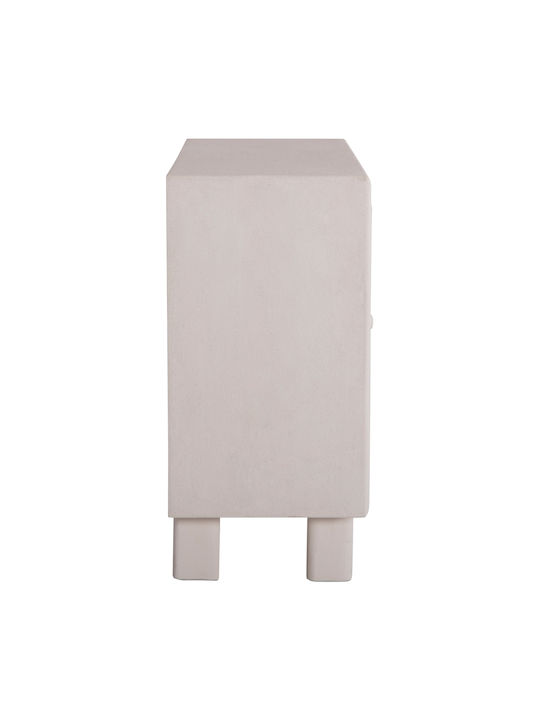 Μπουφές Ξύλινος με Συρτάρια Υπολευκό 120x38x80cm