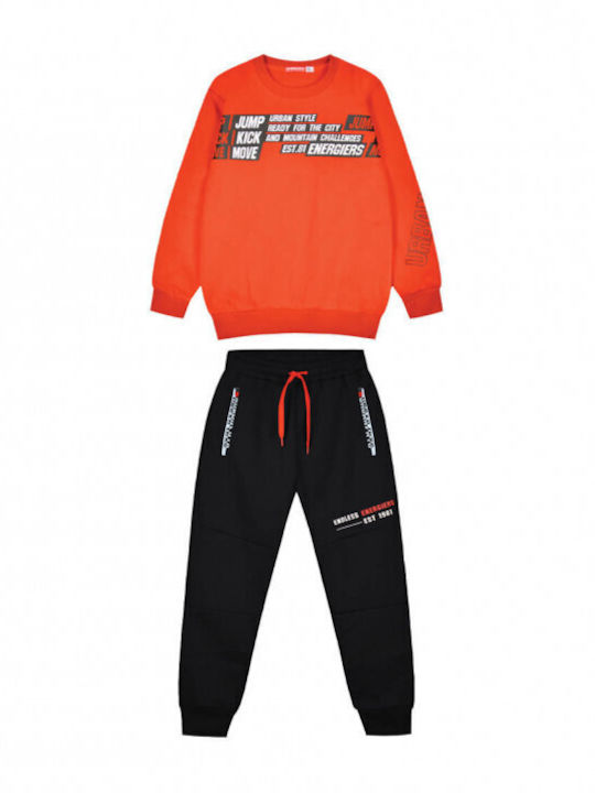 Kids Sweatpants Set Red 2pcs Jump Kick Move