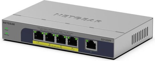 NetGear GS105PP Unmanaged L2 PoE Switch με 5 Θύρες Gigabit (1Gbps) Ethernet