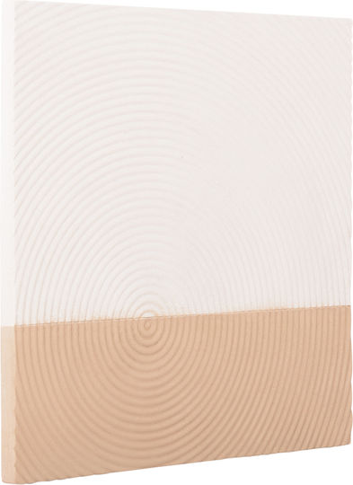 Quadratisches Gemälde Fb94519 MDF Weiß-Braun 80x4 Dicke X80cm