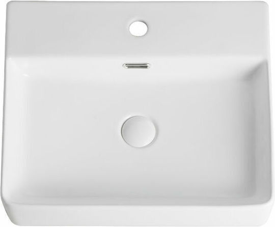 OneLife Chiuvetă Montată Pe Blat Din Porțelan Cu Robinet 51x36x13cm Albă OneLife Chiuvetă Montată Pe Blat Din Porțelan Cu Robinet 51x36x13cm Albă