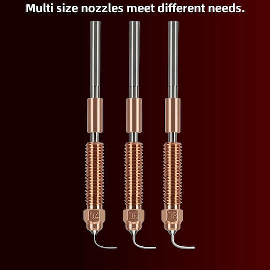 Set 4 Duze Creality K1c K1 Se Ender 3 V3 Ender 3 V3 Plus K1/k1 Max Schimbare Rapidă 2 Duze 0.4mm 1 Duză 0.6mm 1 Duză 0.8mm Fabricate Din Aliaj De Titan