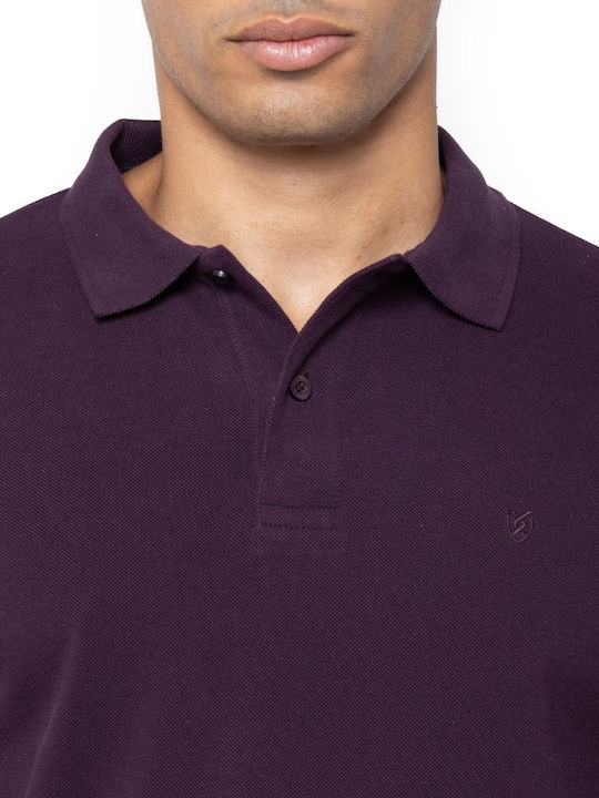 Polo Herrenbluse Kurzarm Lila