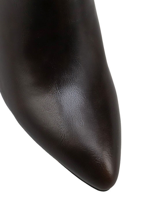Women's Ankle Boots with High Heel Brown