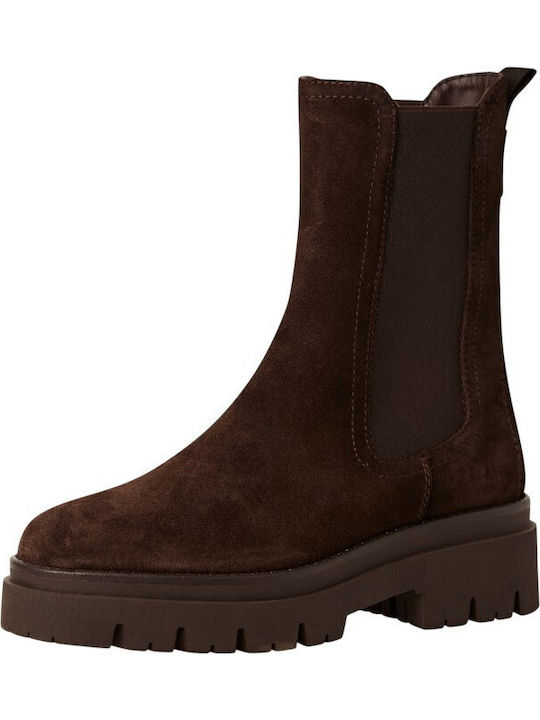 Leather Women's Ankle Boots Brown