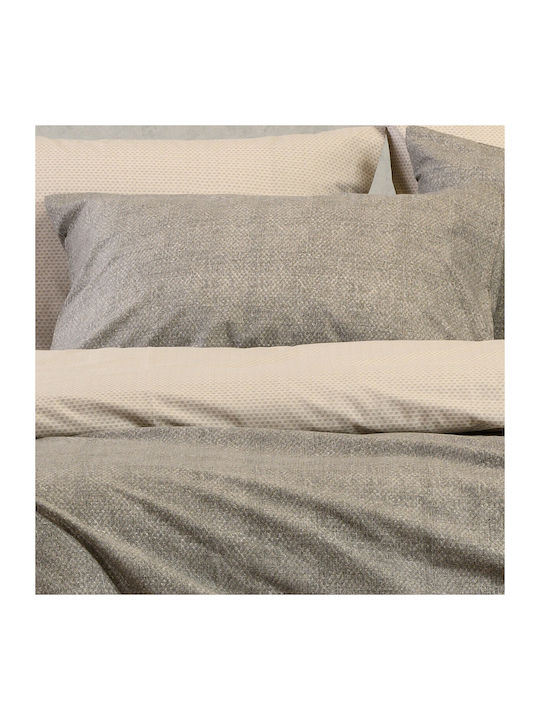 Melinen Sheet Sets Double with Elastic 150x200+32cm. Luca Grey 4pcs