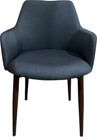 Luzia Dining Room Fabric Chair Grey/walnut 57x60x78cm